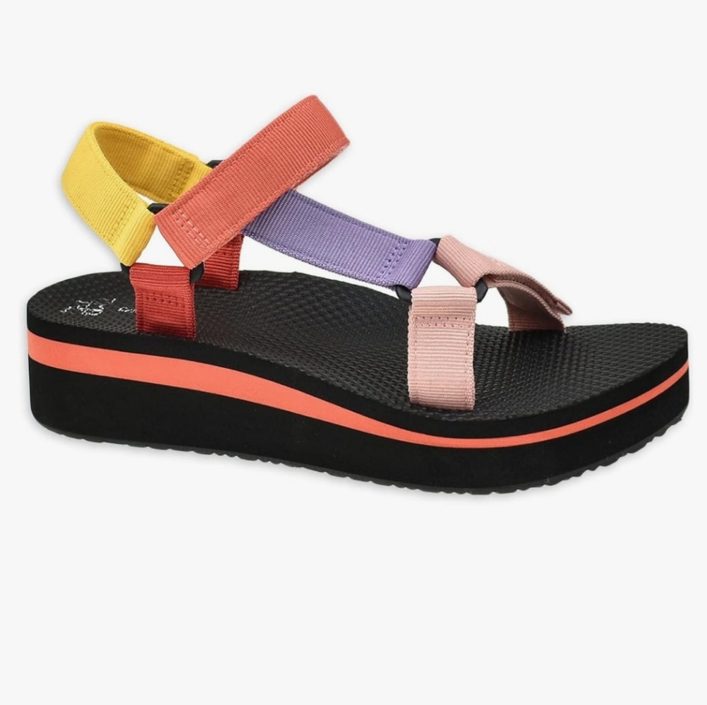 Time and Tru women's Platform Nature Sandals Wide Width